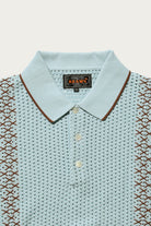 Beams Plus - Knit Polo Mesh Stripe - Sax - Canoe Club