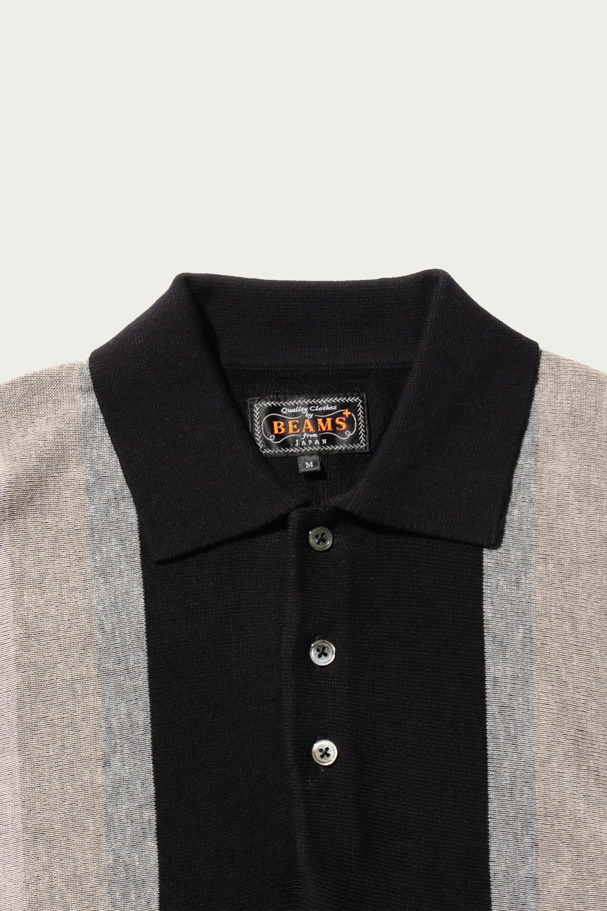 Beams Plus - Knit Polo Stripe Argyle - Black - Canoe Club