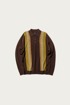 Beams Plus - Knit Polo Stripe Argyle - Dark Brown - Canoe Club