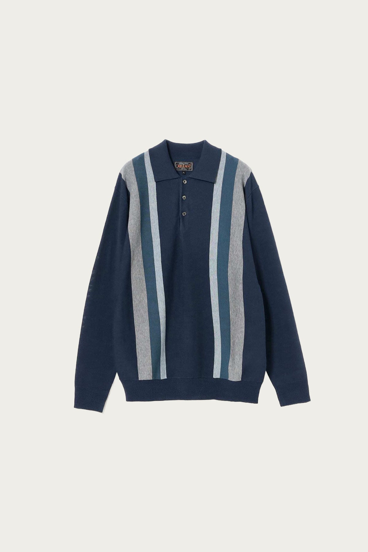 Beams Plus - Knit Polo Stripe Argyle - Navy - Canoe Club