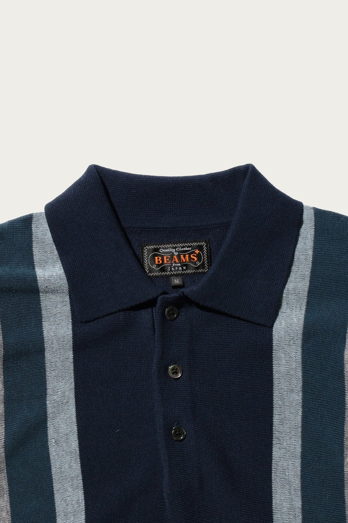 Beams Plus - Knit Polo Stripe Argyle - Navy - Canoe Club