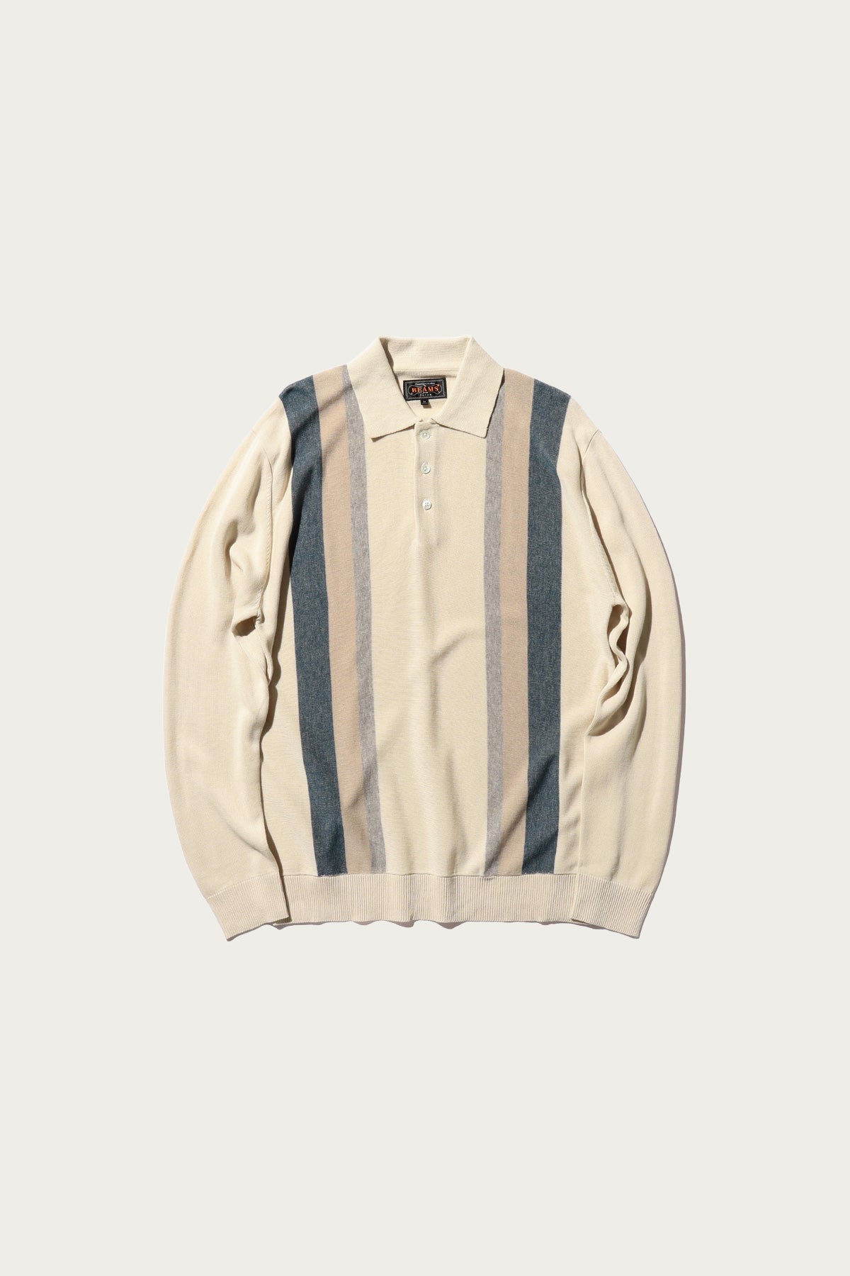 Beams Plus - Knit Polo Stripe Argyle - Off White - Canoe Club