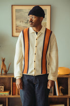 Beams Plus - Knit Polo Stripe - White - Canoe Club