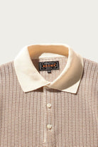 Beams Plus - Knit Polo "WASHI" 2 Tone - Off White - Canoe Club