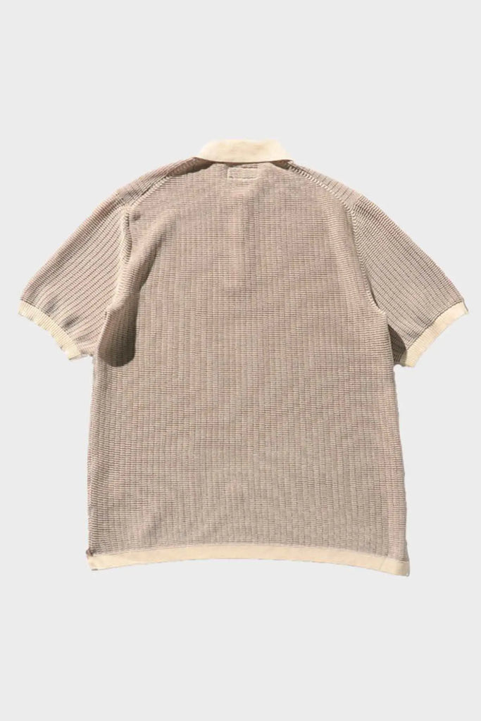 Beams Plus - Knit Polo "WASHI" 2 Tone - Off White - Canoe Club