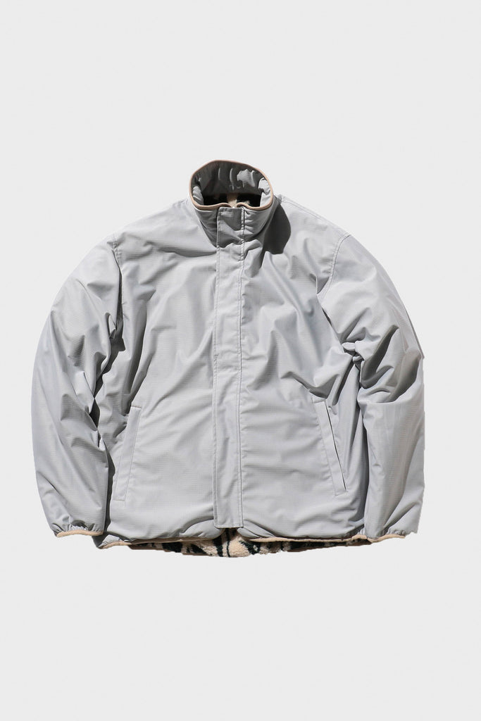 Beams Plus - MIL Jersey Reversible Jacquard Boa - Snow Grey - Canoe Club