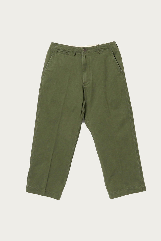 Beams Plus - MIL Trousers Herringbone - Olive - Canoe Club