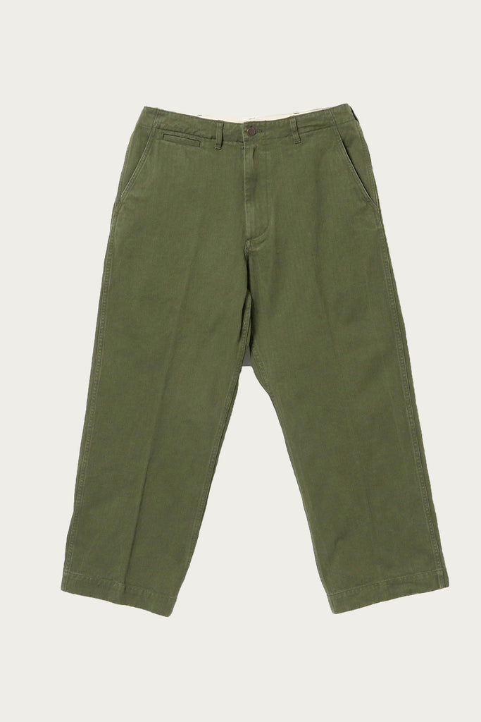 Beams Plus - MIL Trousers Herringbone - Olive - Canoe Club