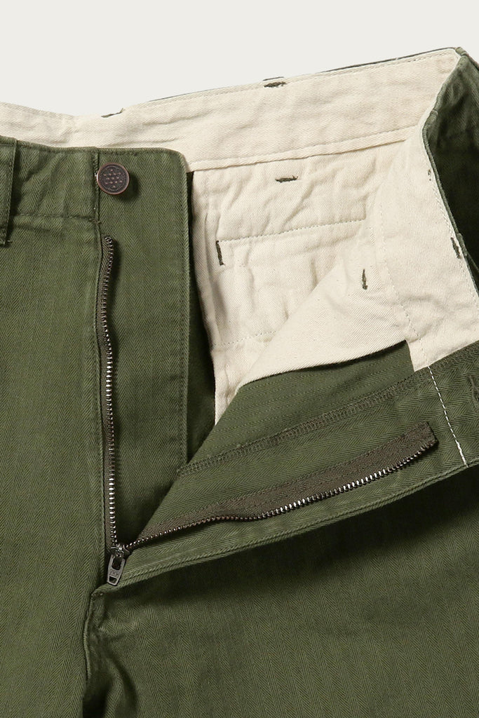 Beams Plus - MIL Trousers Herringbone - Olive - Canoe Club