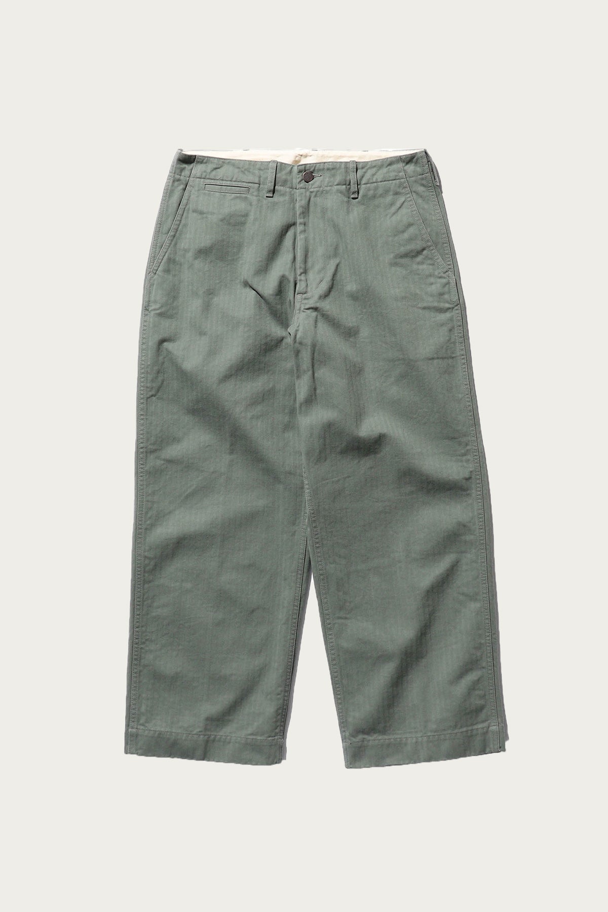 Beams Plus - MIL Trousers Herringbone - Sage - Canoe Club