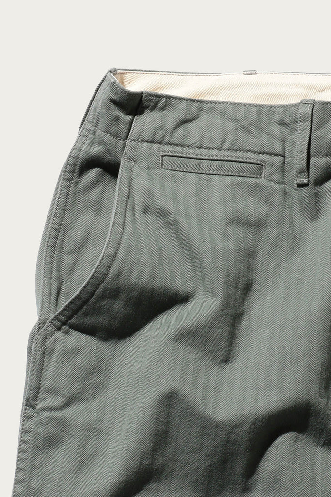 Beams Plus - MIL Trousers Herringbone - Sage - Canoe Club