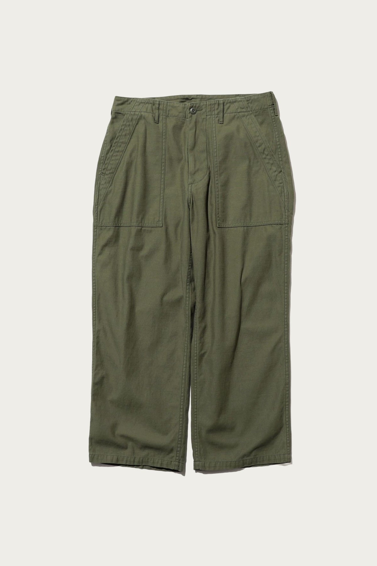Beams+ MIL Utility Trousers Reversed Sateen | Olive Green | Canoe Club