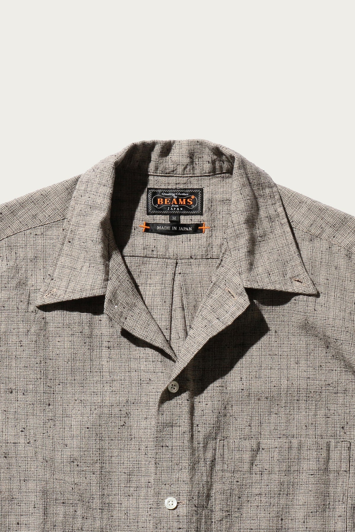 Beams Plus - Open B.D. Nep Check Cotton Linen - Beige - Canoe Club