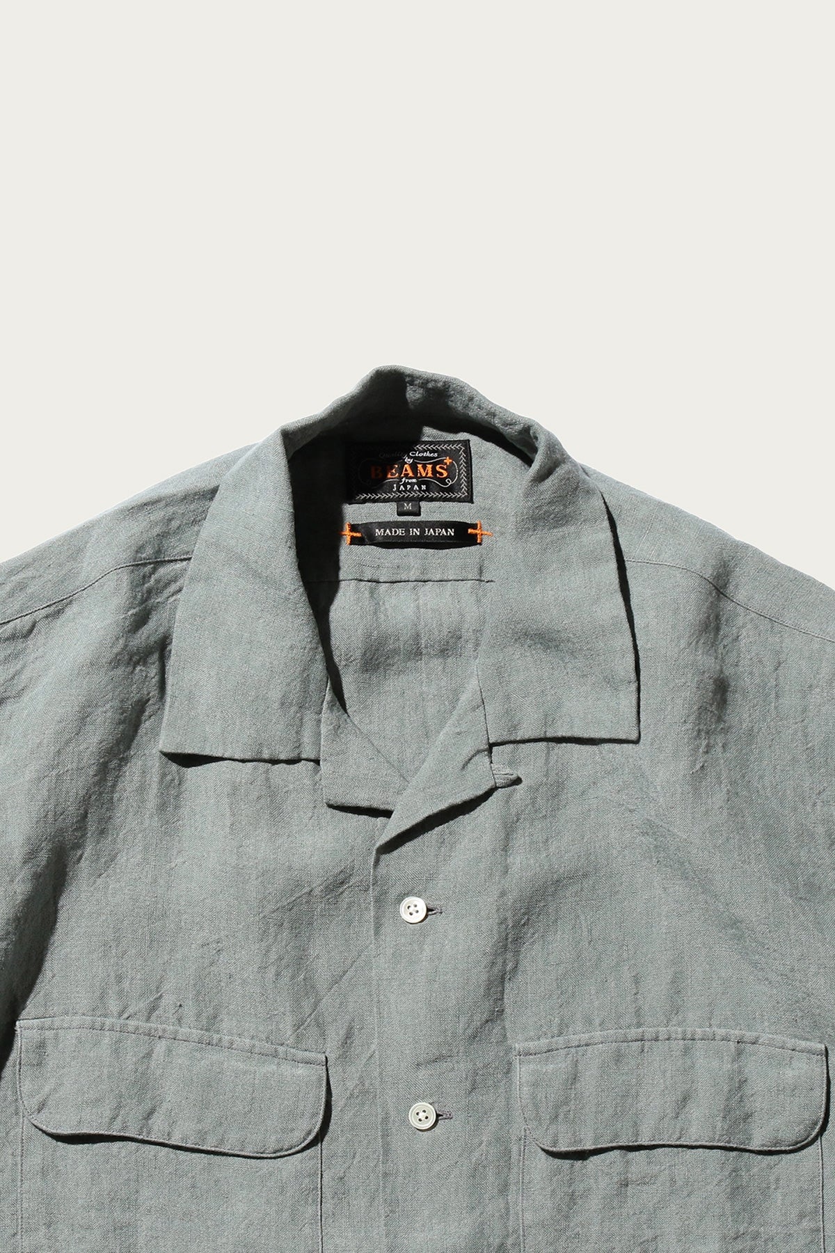Beams Plus - Open Collar 1/40 Linen - Sax - Canoe Club