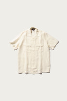 Beams Plus - Open Collar 1/40 Linen - White - Canoe Club
