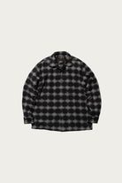 Beams Plus - Open Collar Brushed Satin Plaid - Black - Canoe Club