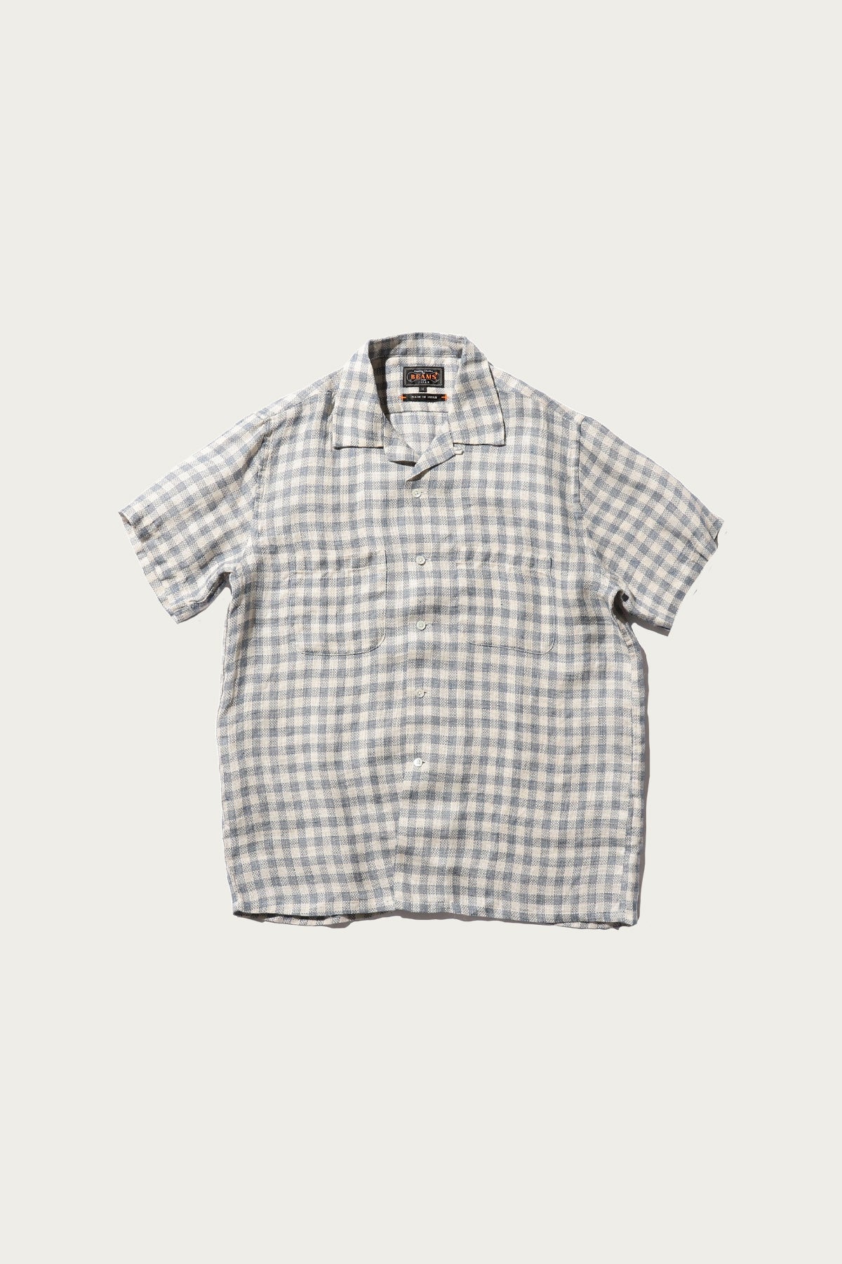 Beams Plus - Open Collar Pajama Plaid Linen - Blue - Canoe Club
