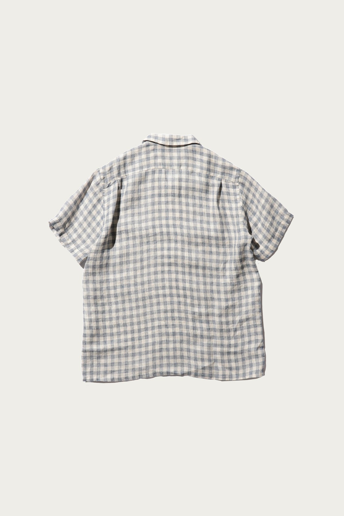 Beams Plus - Open Collar Pajama Plaid Linen - Blue - Canoe Club
