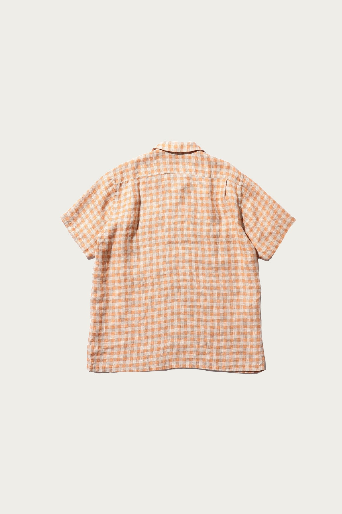 Beams Plus - Open Collar Pajama Plaid Linen - Orange - Canoe Club