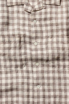 Beams Plus - Open Collar Pajama Plaid Linen - Brown - Canoe Club