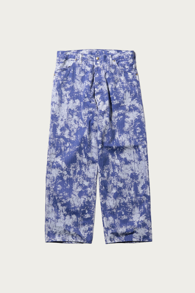Beams Plus - P-Pants Pants Supima Herrinbone on Paint Print - Blue - Canoe Club
