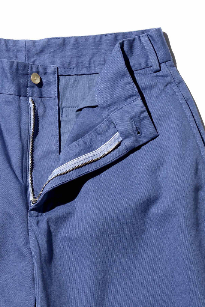 Beams Plus - Plain Front Shorts Cut-Off Twill Garment Dye - Blue - Canoe Club