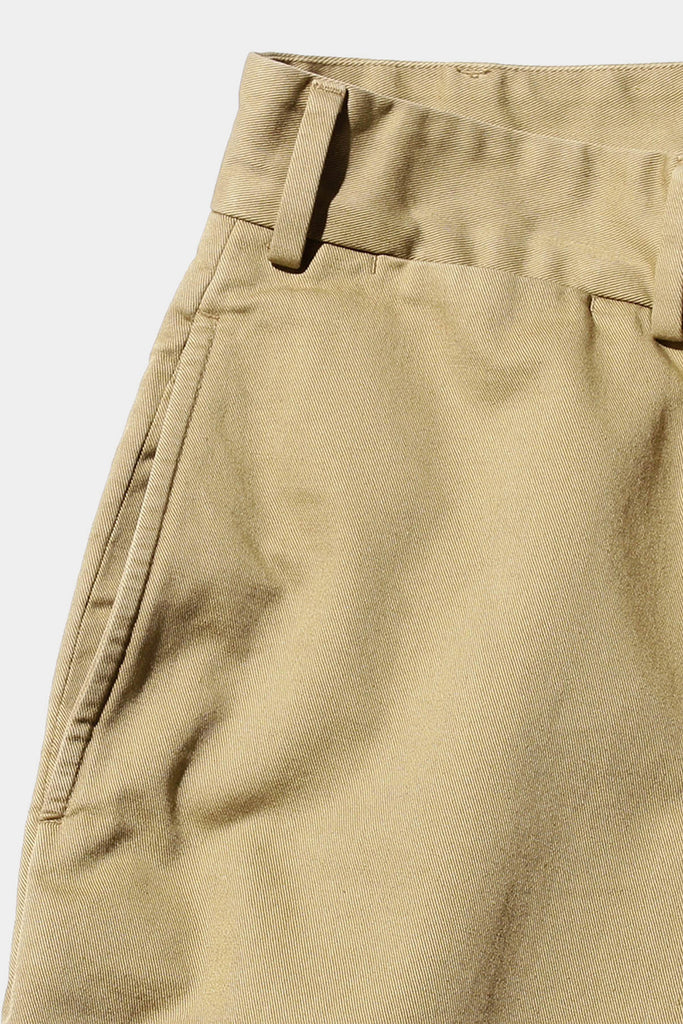 Beams Plus - Plain Front Shorts Cut-Off Twill Garment Dye - Khaki - Canoe Club