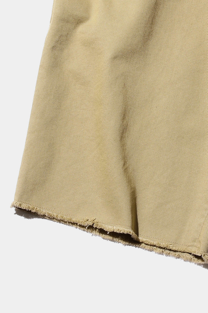 Beams Plus - Plain Front Shorts Cut-Off Twill Garment Dye - Khaki - Canoe Club