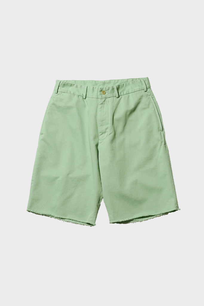 Beams Plus - Plain Front Shorts Cut-Off Twill Garment Dye - Mint Green - Canoe Club