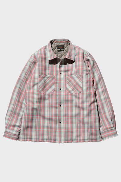 Quilt Open Collar Shirt Mechanic Ombre Check - Red