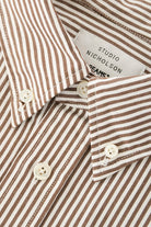 Beams Plus - Studio Nicholson x Beams+ Lisa Oxford Shirt - Brown/White Stripe - Canoe Club