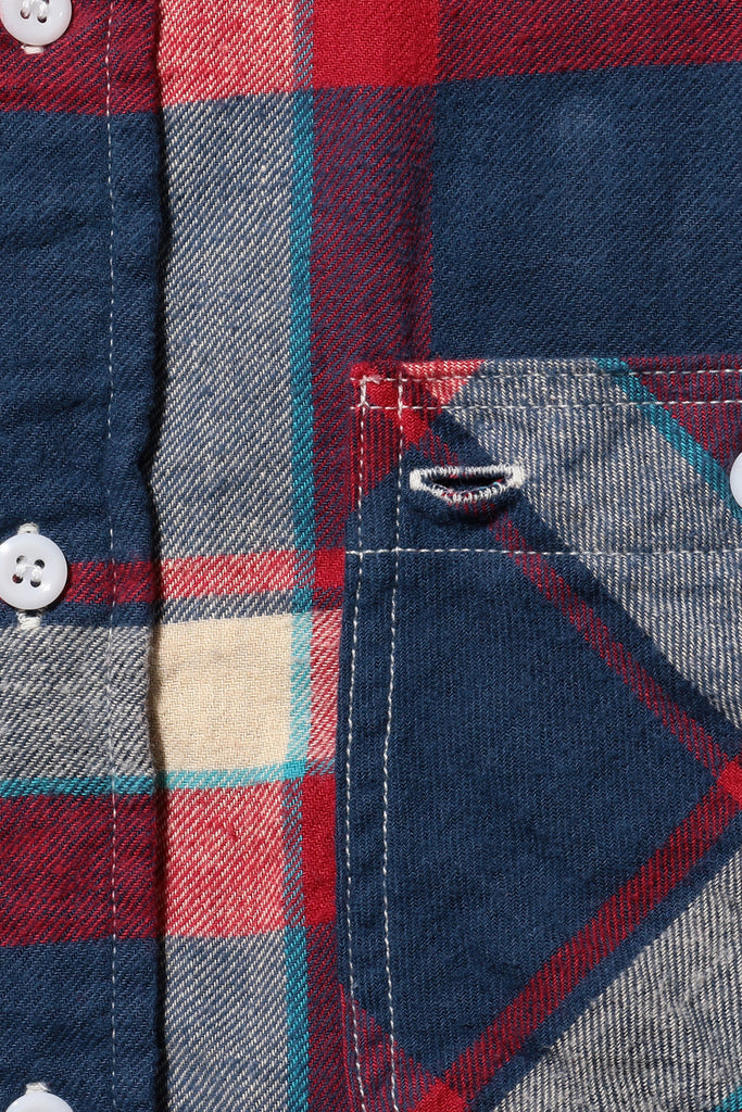 Beams Plus - WORK Indian Flannel Plaid - Blue - Canoe Club