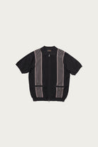 Beams Plus - Zip Knit Polo Stripe - Charcoal - Canoe Club