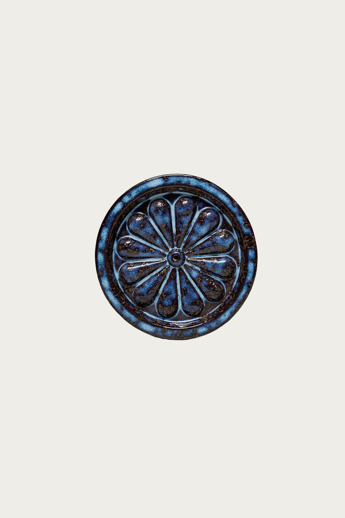 Binu Binu - Flower Roof Tile Incense Holder - Indigo - Canoe Club