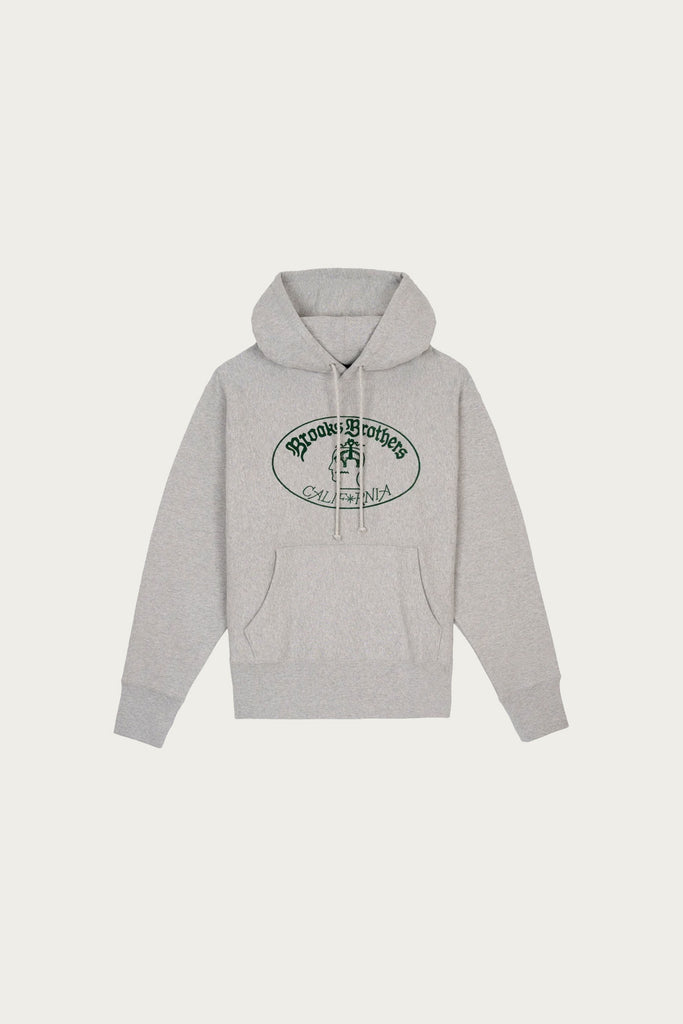 Brain Dead - Brain Dead x Brooks Brothers California Logo Hoodie - Heather Gray - Canoe Club
