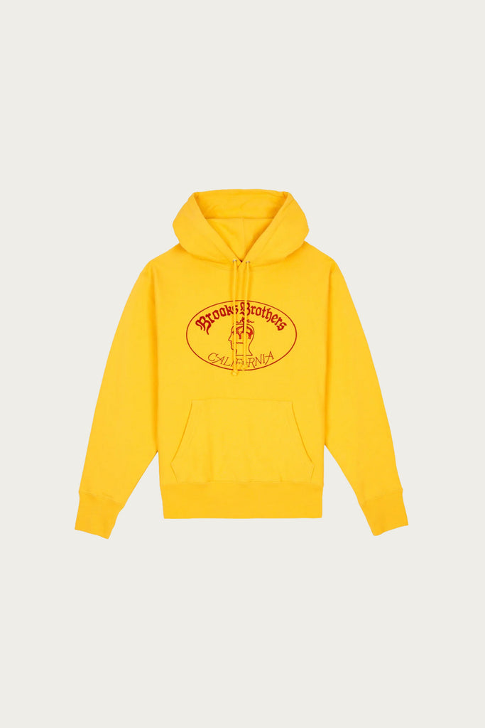 Brain Dead - Brain Dead x Brooks Brothers California Logo Hoodie - Yellow - Canoe Club