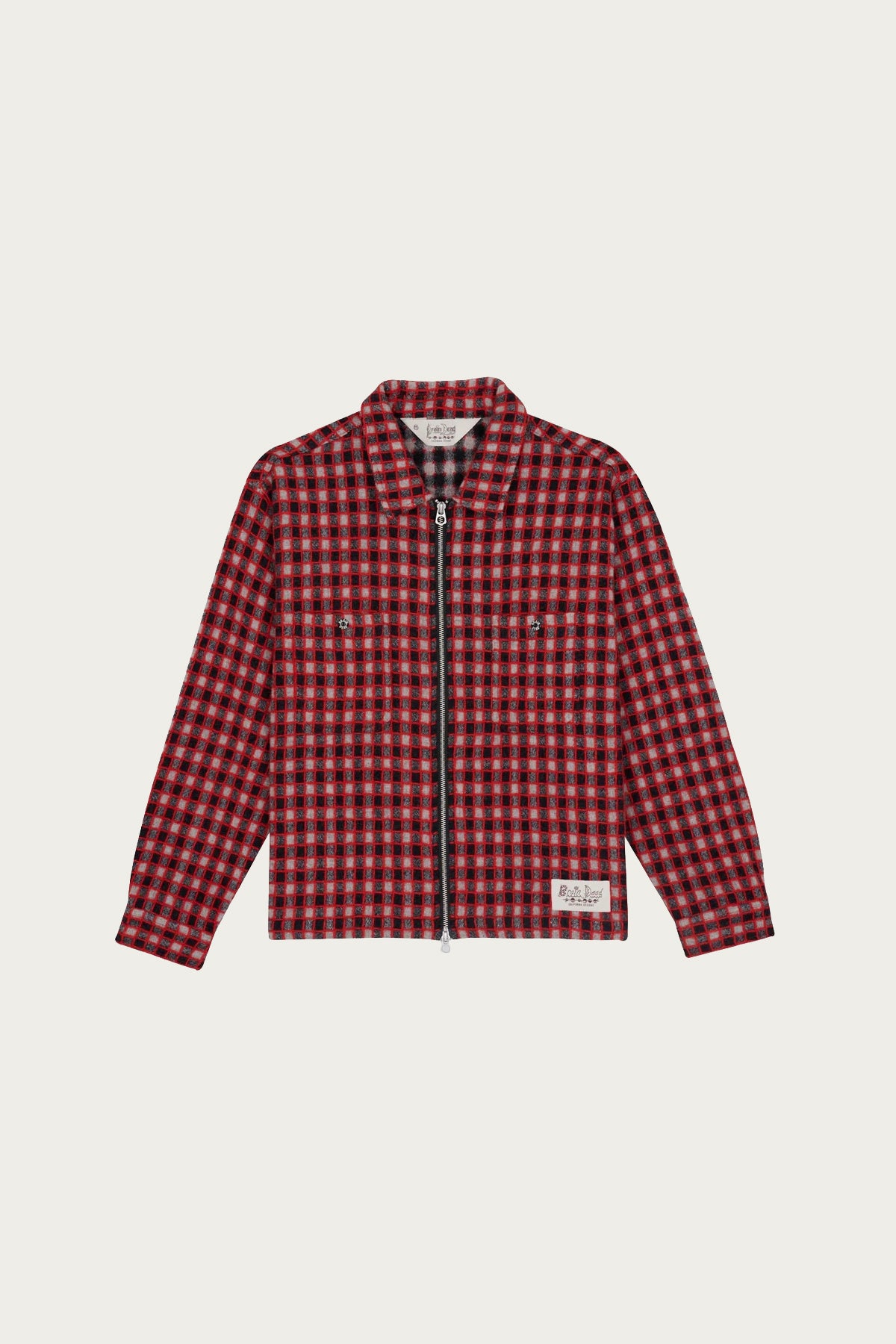 Brain Dead Check Mate Flannel Zip Shirt | Black/Multi | Canoe Club
