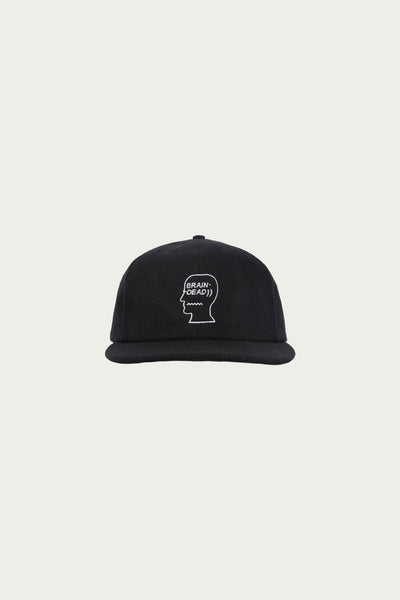 BRAINDEAD × IMA:ZINE 6 PANEL CAP BLACK Brain Dead Flannel Logohead 6 Panel Hat | Black | Canoe Club