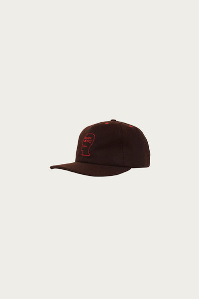 Brain Dead Flannel Logo Head 6 Panel Hat | Brown | Canoe Club