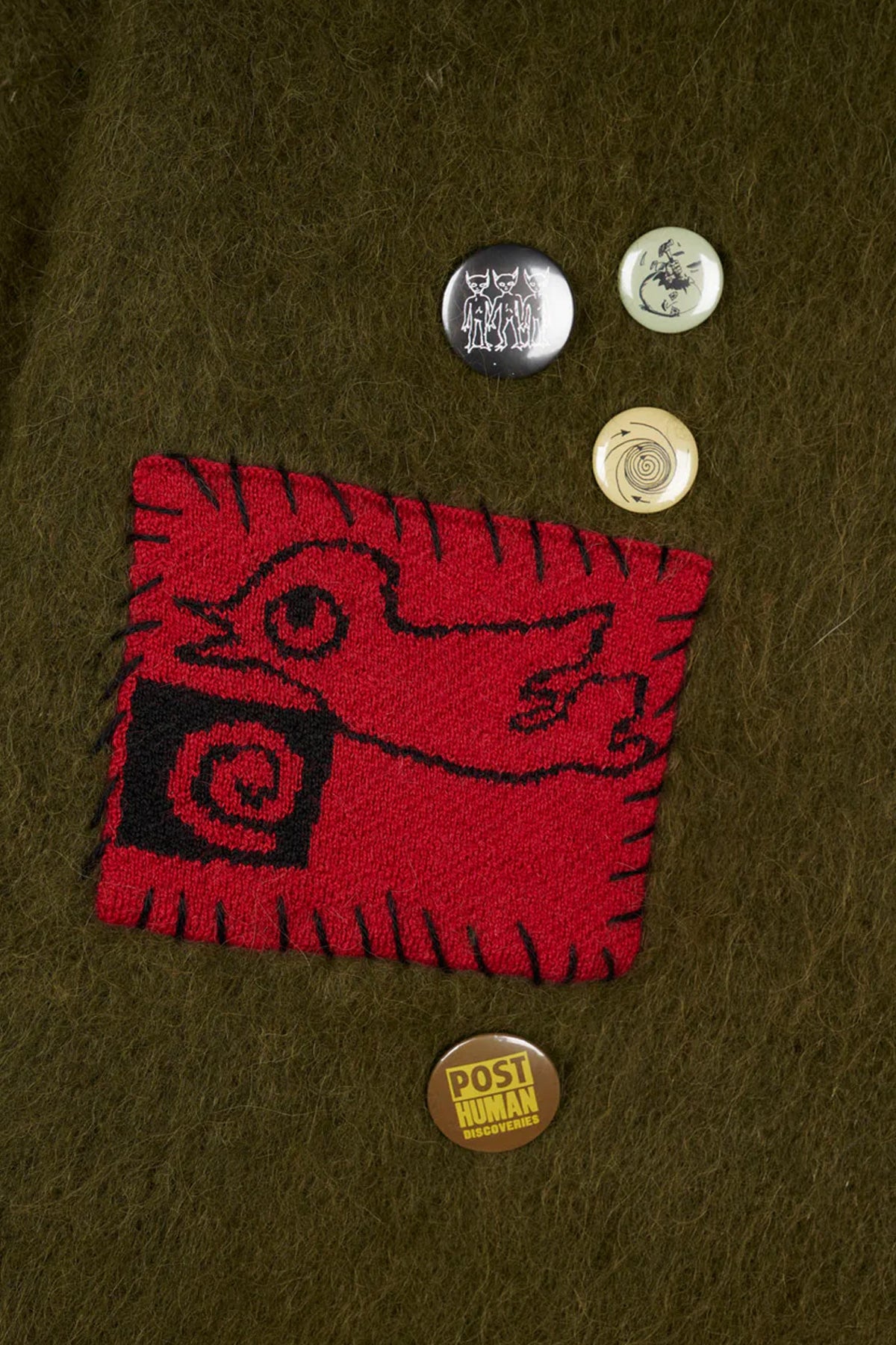 Brain Dead - Future Vision Boxy Knit Sweater - Olive - Canoe Club