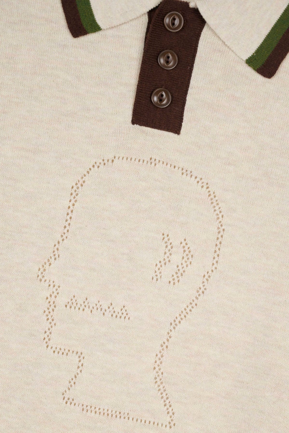 Brain Dead - Logo Head Pointelle Polo - Natural - Canoe Club