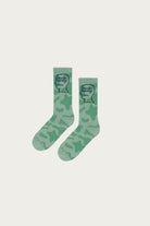 Brain Dead - Logohead Crew Socks - Green Cow - Canoe Club