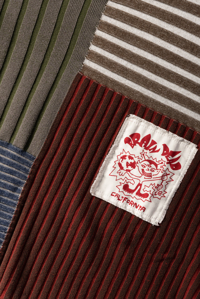 Brain Dead - Mixed Stripe Boxy Knit Sweater - Green Multi - Canoe Club