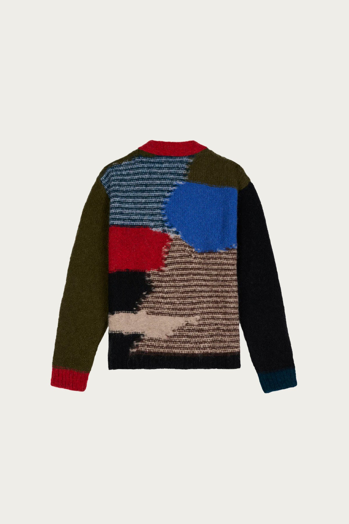 Brain Dead - Mixed Pattern Cardigan - Olive/Multi - Canoe Club
