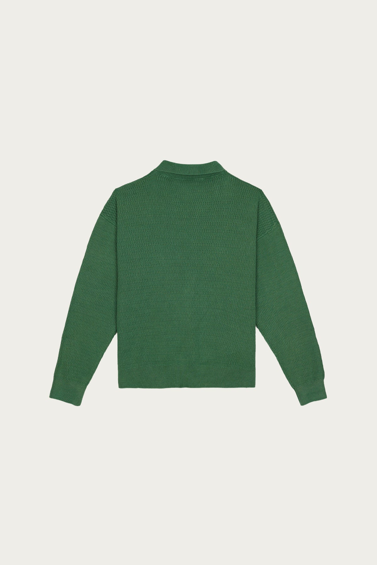 Brain Dead - Pigment Dye Longsleeve Polo Sweater - Green - Canoe Club