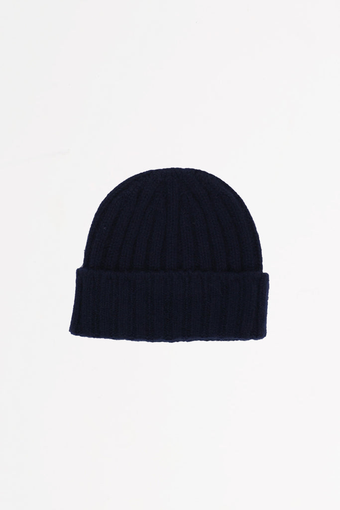 Cableami - Cashmere 2x2 Rib Watchcap - Navy - Canoe Club