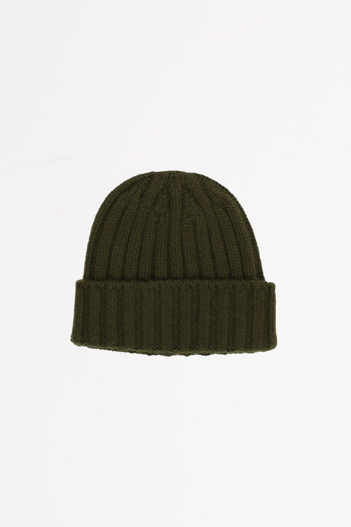 Cableami - Cashmere 2x2 Rib Watchcap - Olive - Canoe Club