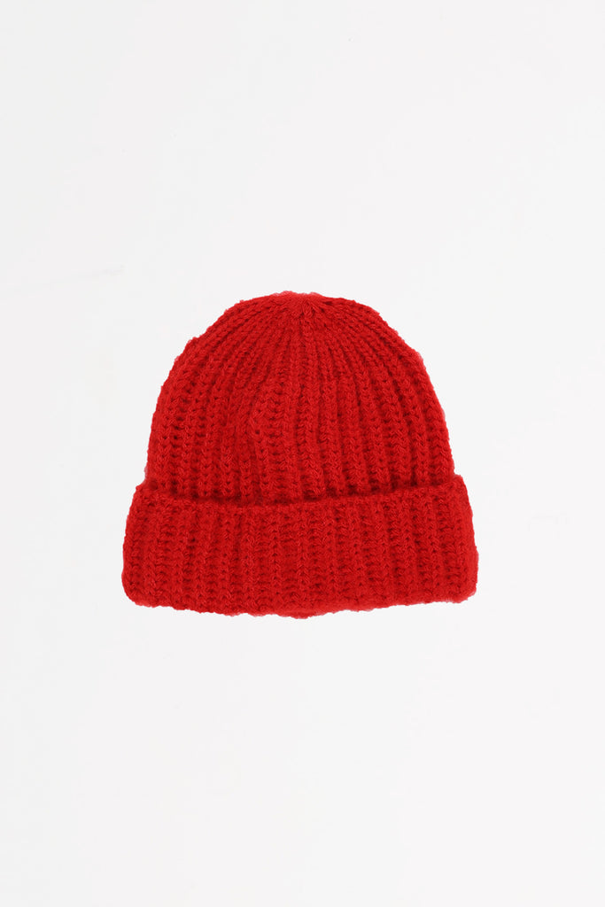 Cableami - Mohair Tube-Yarn Watchcap - Red - Canoe Club