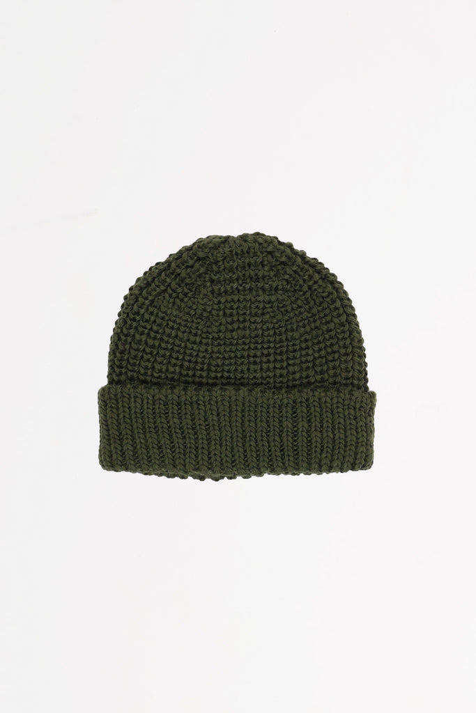 Cableami - Wool Short Watchcap - Olive - Canoe Club