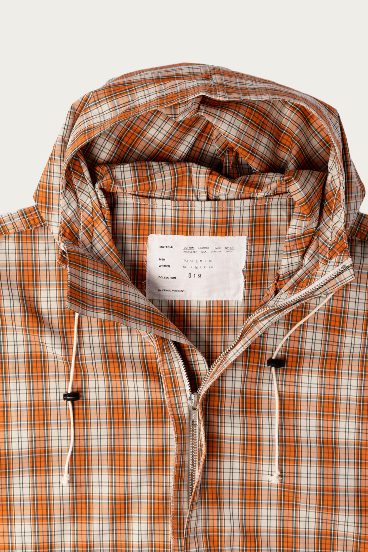 Camiel Fortgens - Cropped Outdoor Jacket - Orange/Brown Check - Canoe Club